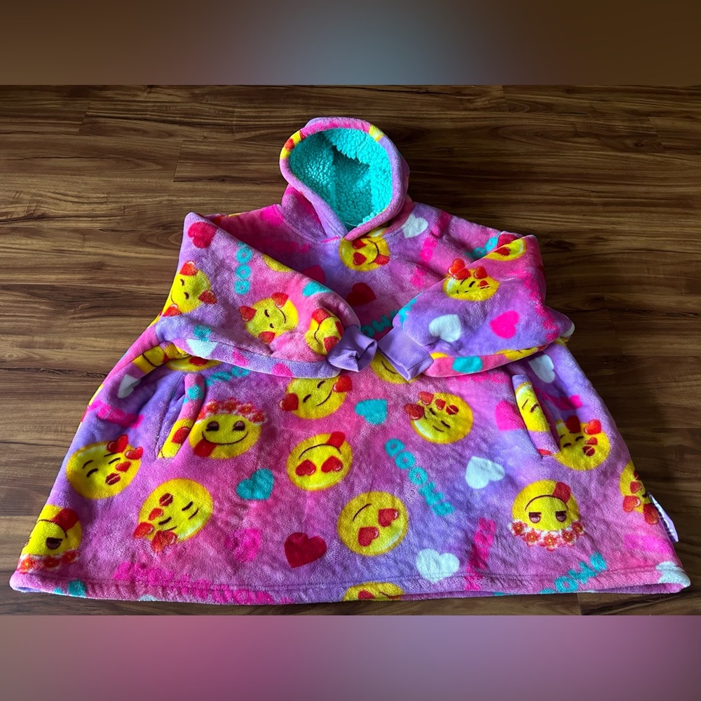 Kids Emoji Oversized Fluffy Hoodie